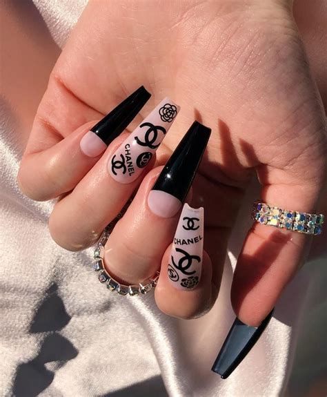 acrylic nails chanel|luxury chanel nails.